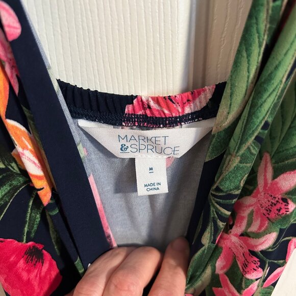 Floral V Neck Long Dress - Picture 3 of 3